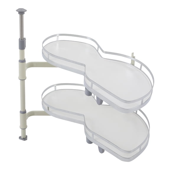 2-Tier Blind Corner Cabinet Pull-out Organizer, Carbon Steel Electroplated for Kitchen Pot Pan Spice Storage