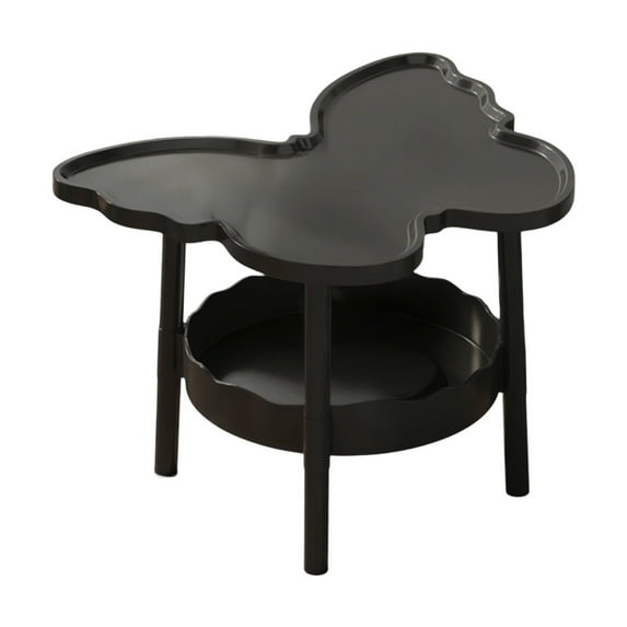 2-Tier Butterfly Shaped Multifunctional Side Table Modern Storage End Table with Layered Shelf - Compact Coffee Table Bedside Table Study Desk for Living Room Bedroom Office