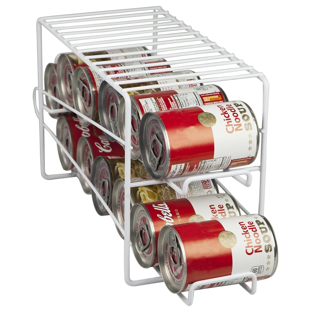 Oumilen White Can Organizer Rack Stackable Dispenser, 20 Standard 12 oz.  Cans, 2 Pack LT-BCAN227-WH - The Home Depot