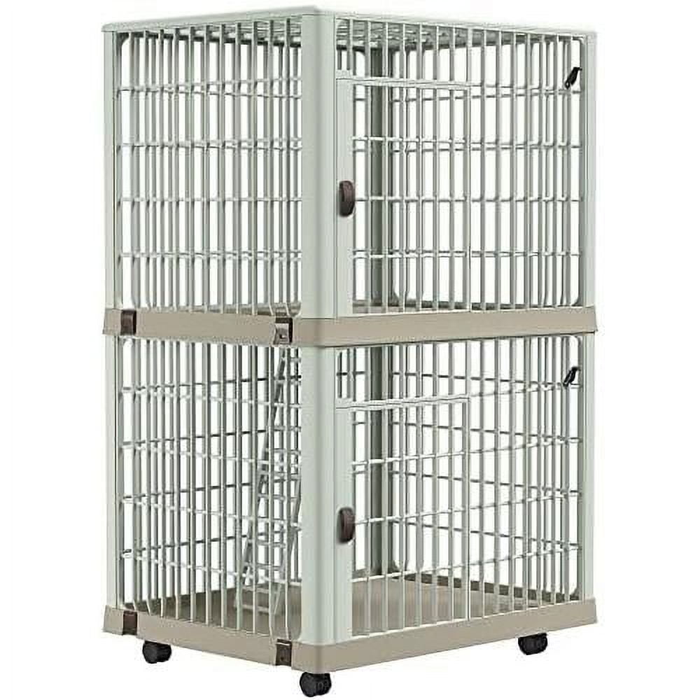 2Tier Cat Cage Cat Crate With Door Locks And Bottom, ThreeDoor Design