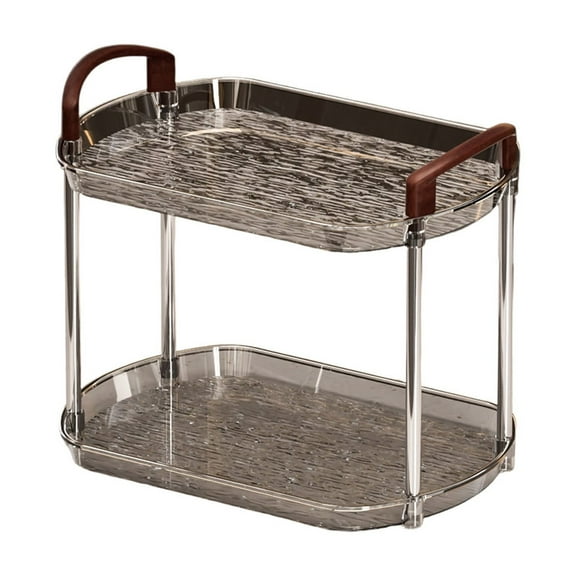 2-Tier Transparent Bathroom Organizer - Space Saving Shelf for Cosmetics, Toiletries and Kitchen Essentials