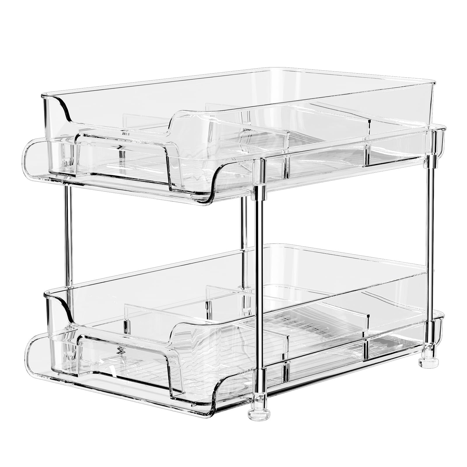 Vtopmart 4-Pack 2-Tier Under Sink Organizer - White Pull-Out Drawers For Bathroom & Kitchen - View #4