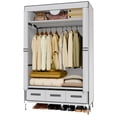 thumbnail image 1 of Portable Closet Wardrobe with 3 Storage Drawersfor Home Bedroom, 67 Inches Tall Closet Organizer with Hanging Space for Coats and Bags, turdy & Easy to Assemble, Off-White, 1 of 12