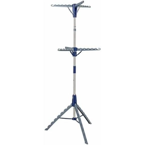 2-Tier Collapsible Tripod Drying Rack – Space-Saving Foldable Clothes & Laundry Rack, Portable Indoor/Outdoor Stand for Shirts, Towels & Garments