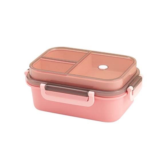 2-Tier Compartment Lunch Box for Meal Prep, Leakproof & Microwaveable Sealed Container, Ideal for Portion Control at Work or Pink