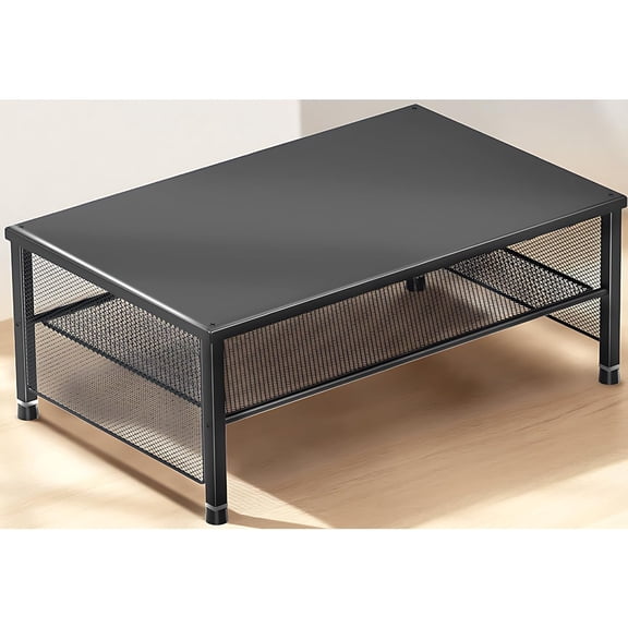 2-Tier Computer Monitor Stand Riser, Desk Organizer for Monitor, Printer & Laptop Stand, Desktop Workspace Organizers for Office Supplies(Black)