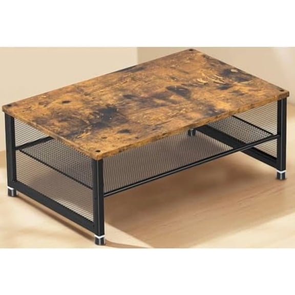 2-Tier Computer Monitor Stand Riser, Desk Organizer for Monitor, Printer & Laptop Stand, Desktop Workspace Organizers for Office Supplies(Brown)