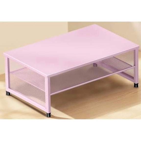 2-Tier Computer Monitor Stand Riser, Desk Organizer for Monitor, Printer & Laptop Stand, Desktop Workspace Organizers for Office Supplies(Pink)