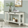 thumbnail image 1 of 2-Tier Console Table with 2 Drawers, Rosy Brown and Antique White Finish Cocktail Table, Sofa Side Table with Bottom Open Storage Shelf for Living Room, Kitchen, Antique White, 1 of 7