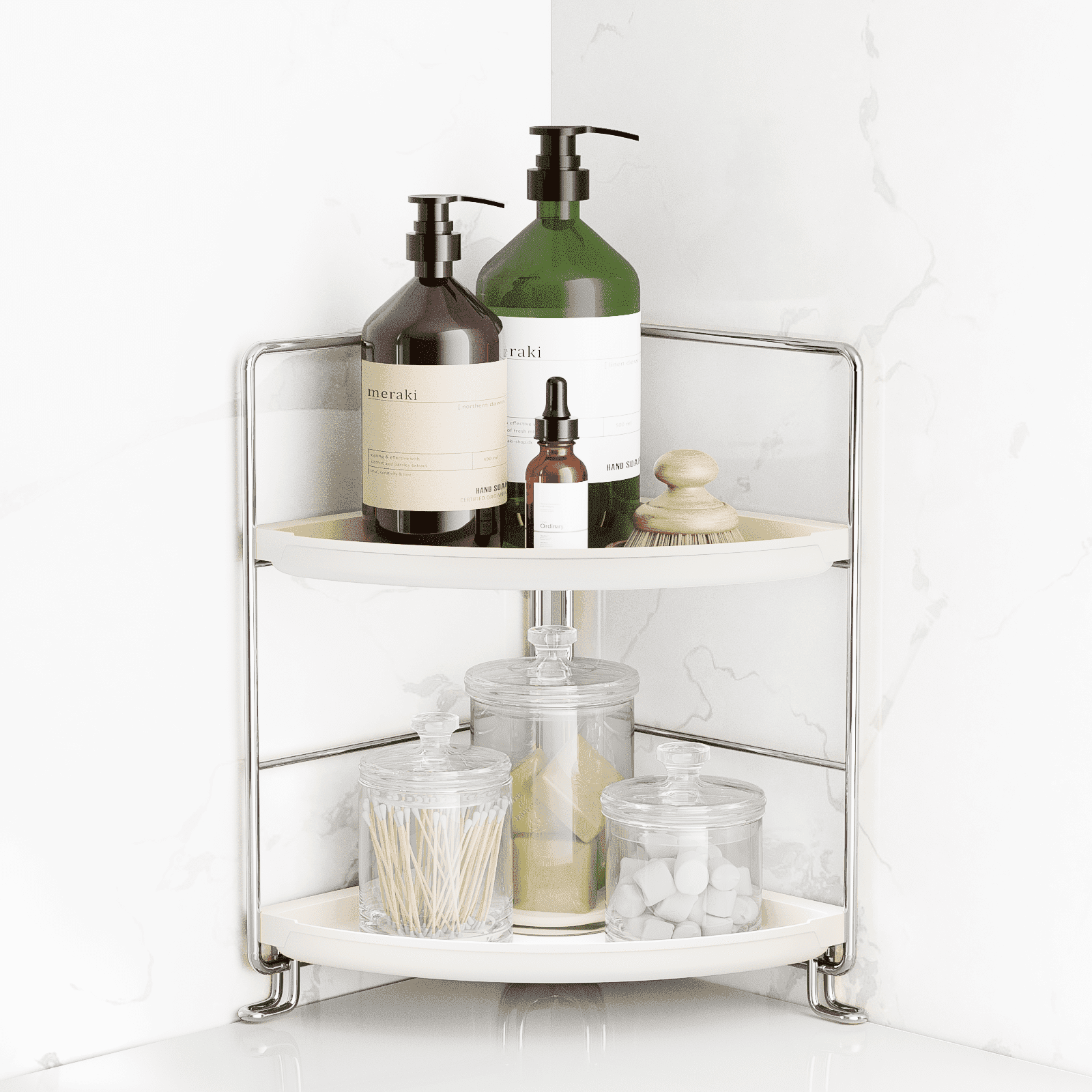 Bathroom Counter Organizer,Vanity Counter Corner Shelf, Skincare Amazon.com: Forbena Corner Bathroom Counter Organizer, 2  main image 2