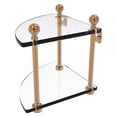 thumbnail image 1 of 2 Tier Corner Glass Shelf - Brushed Bronze, 1 of 2