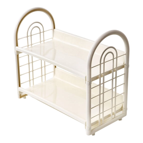2-Tier Countertop Organizer Rack, Bathroom Vanity Storage Shelf, Cosmetic Skincare Holder for Makeup, Toiletries, Spice