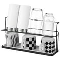 thumbnail image 1 of 2-Tier Cup Drying Rack, Water Bottle Mug Organizer, Iron Countertop Coffee Tea Cup Holder Stand with Fast Drainage Inclined Design Removable Drain Tray, 15.7 in, Black, 1 of 6