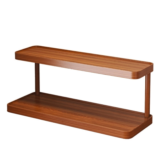2-Tier Desktop Organizer Shelf - Space-Saving Multipurpose Wooden Countertop Storage Rack for Kitchen, Office, Bathroom, Tabletop Shelf