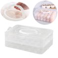 thumbnail image 1 of 2 Tier Deviled Egg Containers With Lid - 48 Egg Stackable Plastic Egg Tray, BPA-Free Egg Holder With Handle For Refrigerator, Easter Party, Kitchen（White）, 1 of 9