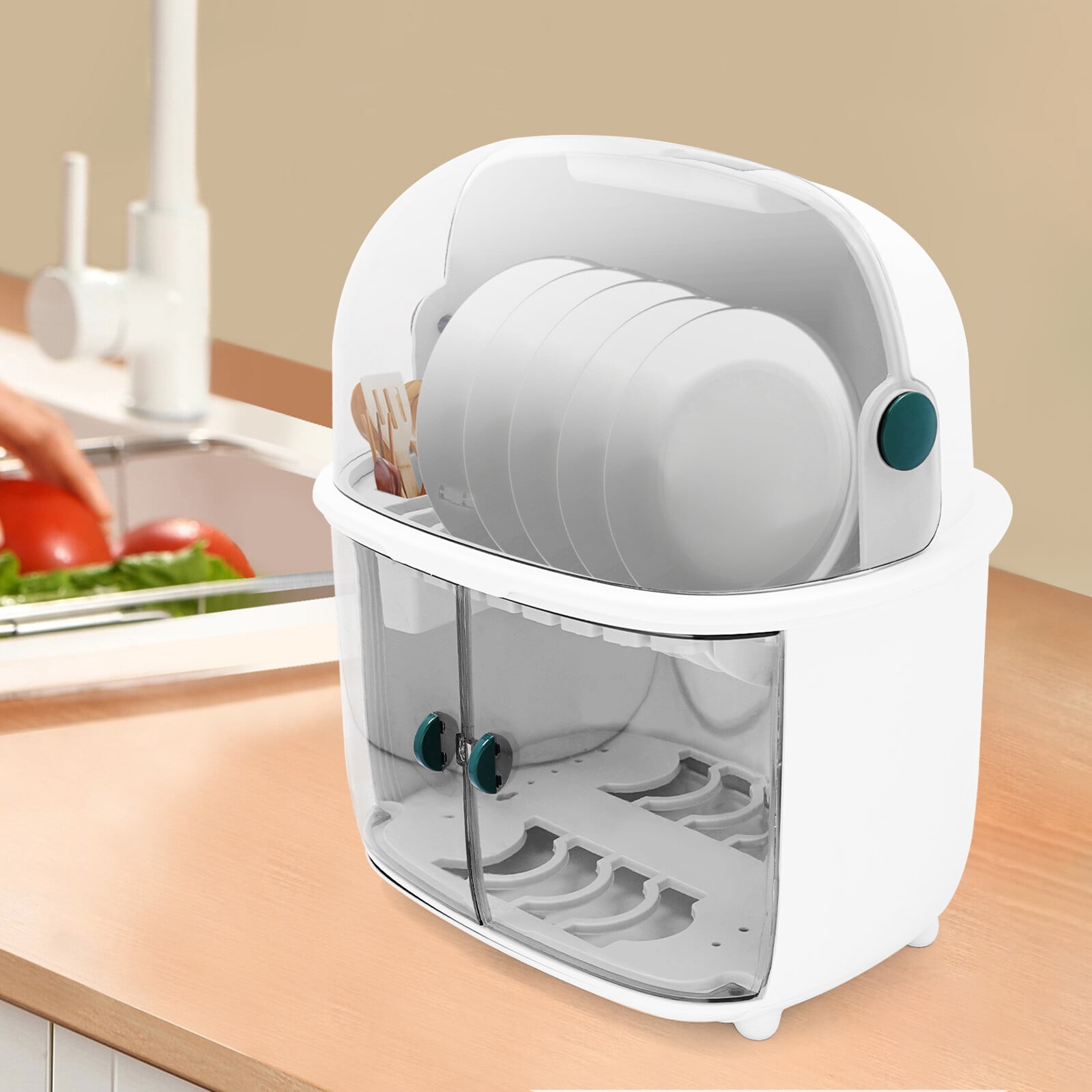 2-Tier Dish Drying Rack – Sturdy PP, Space-Saving, Large Capacity for 6-8 People, Easy Installation & Cleaning, Ideal for Home & Small Businesses