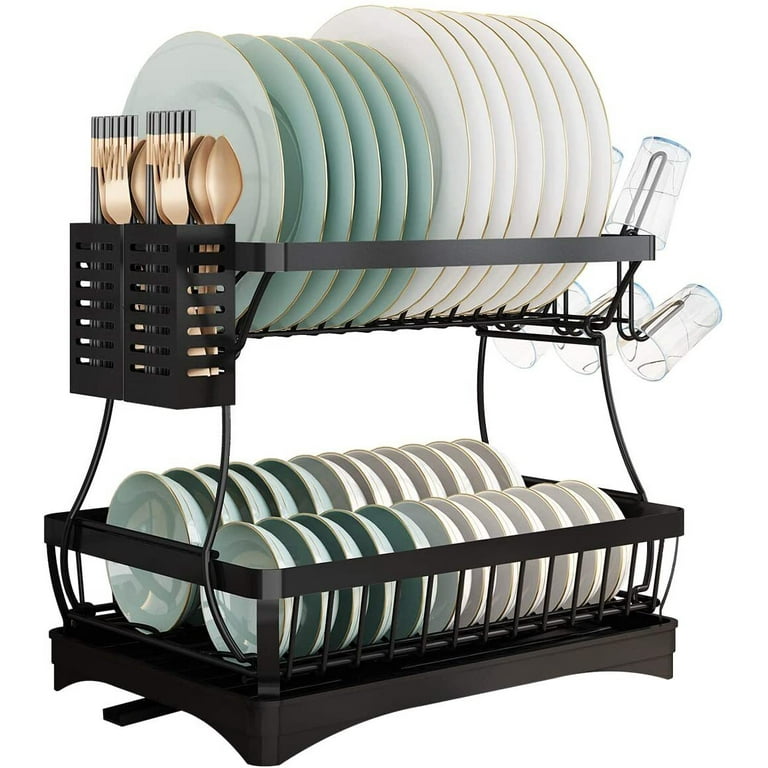 https://i5.walmartimages.com/seo/2-Tier-Dish-Drying-Rack-for-Kitchen-Stainless-Steel-Dish-Drainer-with-Water-Tray-Cutlery-Holder-Drainboard-Black_5a7d4292-e992-48ab-94c4-df78d9b3ec6b.88f5f92c073630fa263f68d2b4f4ee0e.jpeg?odnHeight=768&odnWidth=768&odnBg=FFFFFF