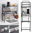 thumbnail image 1 of 2 Tier Dish Rack, Stainless Steel Dish Drying Rack, Dish Drainer for Kitchen Counter with Cutting Board Holder, Single Slot, 1 of 8