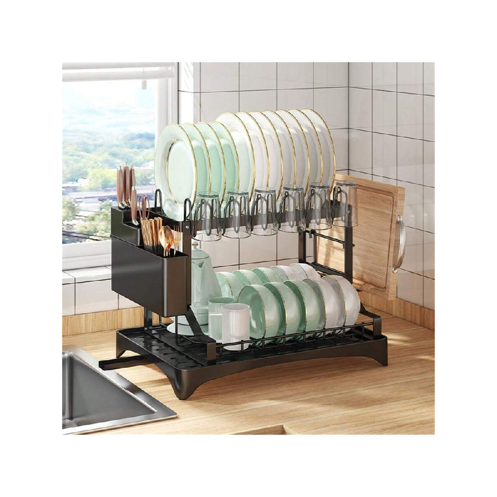 2 Tier Dish Racks For Kitchen Counter, Dish Drying Rack With Dish ...