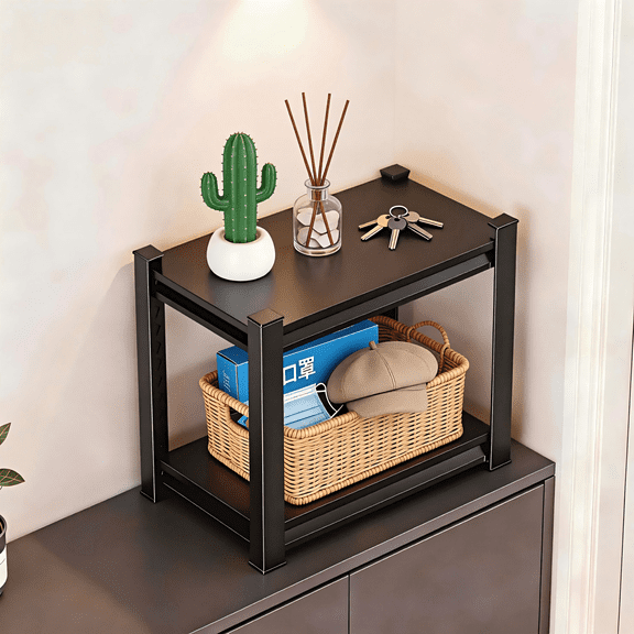 2 Tier Easy Install Entryway Above Cabinet Shelf, Heavy Gauge Steel with 2" Thick Deck & Double Uprights, Adjustable Shelf Height, 1100 Capacity, Versatile Storage for Any Room（20W*14D*22H）