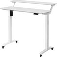  2 Tier Electric Height Adjustable Standing Desk with Wheels Electric
