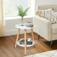 thumbnail image 1 of 2 Tier End Table, HONEIER Side Table with Storage Shelf Small Bedside Table Night Stand for Living Room, Bedroom Entryway, White, 1 of 7