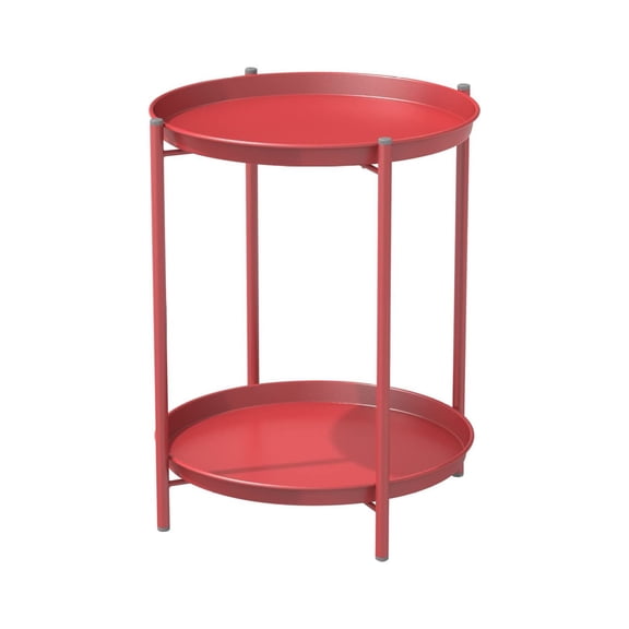 2-Tier End Table Round Accent Table