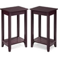2Tier End Table Set of 2 Nightstand, Bedside Sofa Table for Living