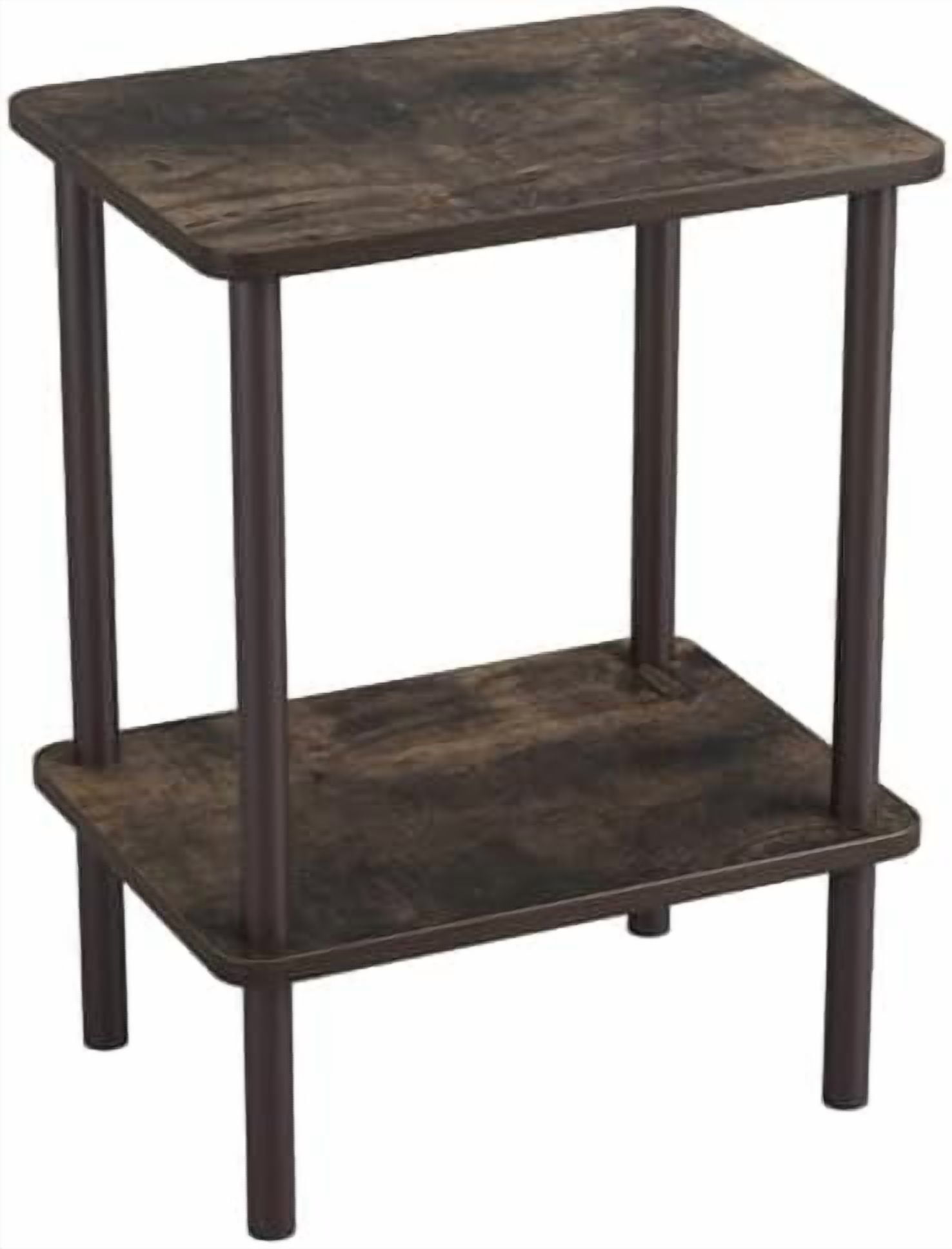 2 Tier End Table, Small Side Table with Solid Wood Legs, Boho Bedside ...