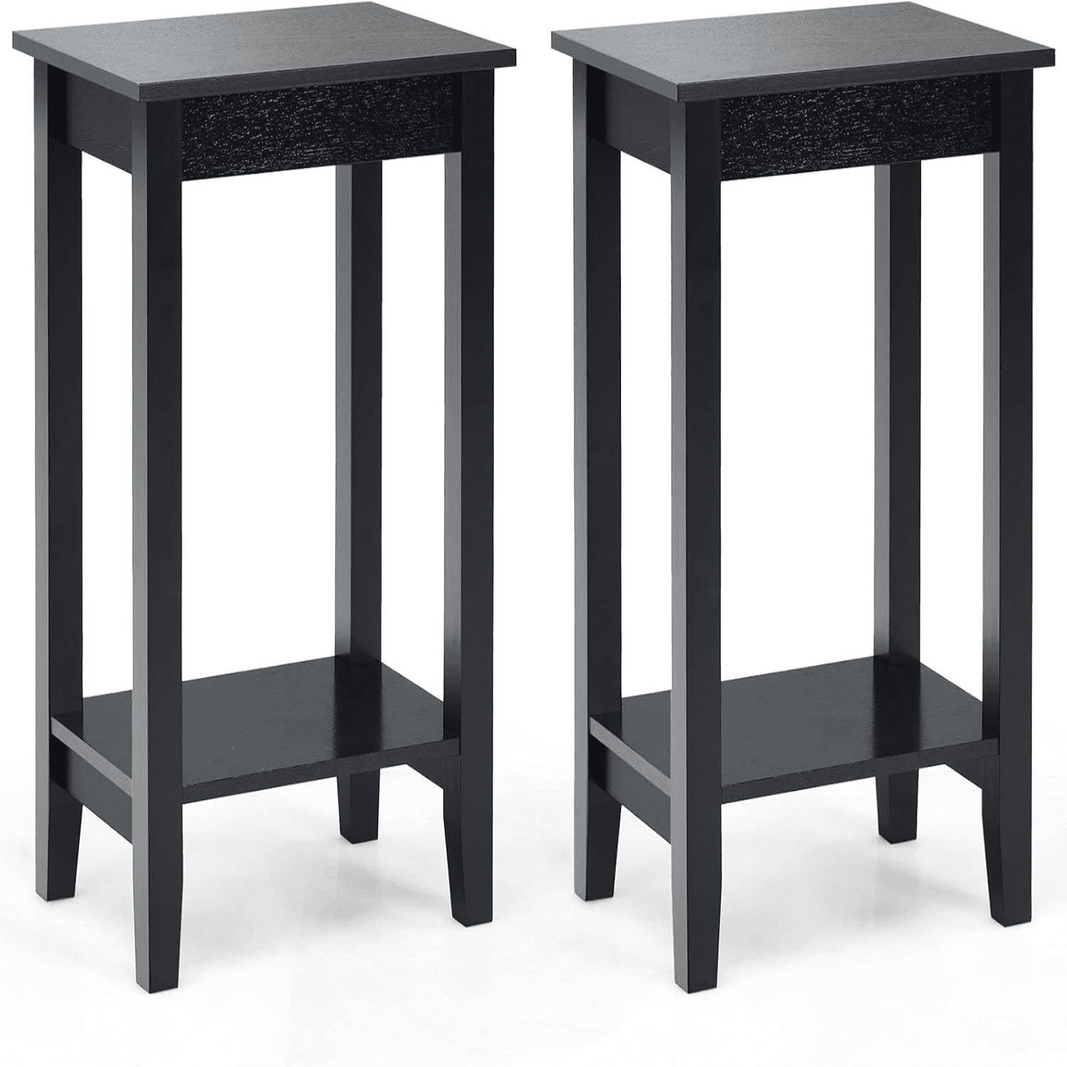 2Tier End Table Tall Nightstand Simple Design Sofa Bedside Table with