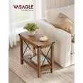 thumbnail image 1 of 2-Tier End Table with Lower Shelf, Small Accent Table Nightstand, Rustic Farmhouse Design, Sturdy Wooden Construction – Honey Brown, 1 of 5