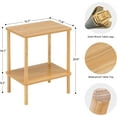 thumbnail image 1 of 2 Tier End Table with Storage Shelf, Small Side Table with Solid Wood Legs, Boho Nightstand for Bedroom, Living Room, Farmhouse, Easy Assembly, 1 of 6