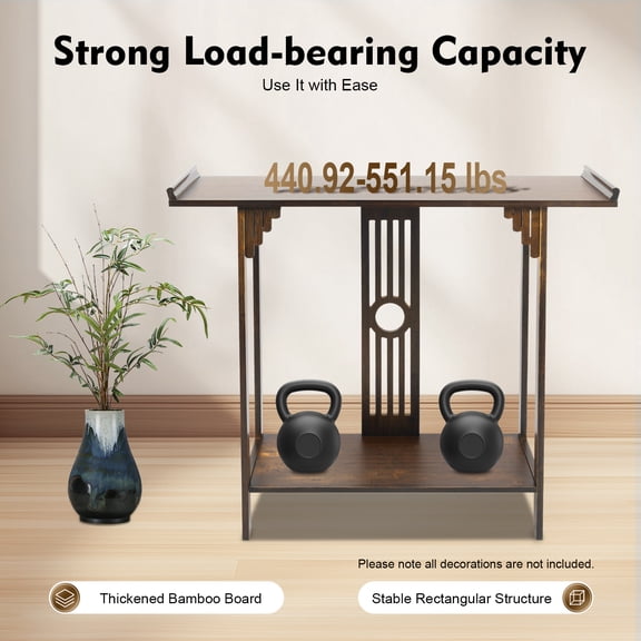 2-Tier Entryway Table Shelf Vintage Console Table Sofa Side Table 40.1''x11.4''x32.7'' for Home, Office