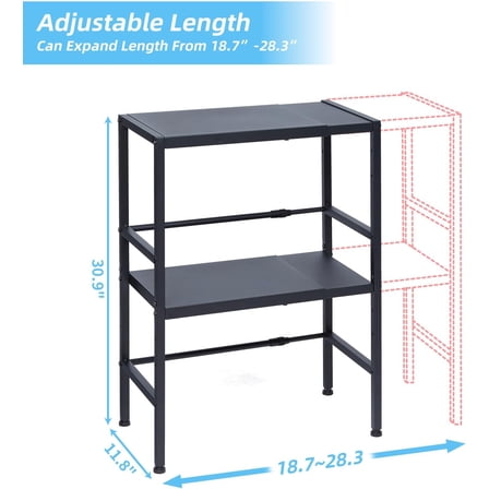 2-Tier Expandable Metal Storage Shelves