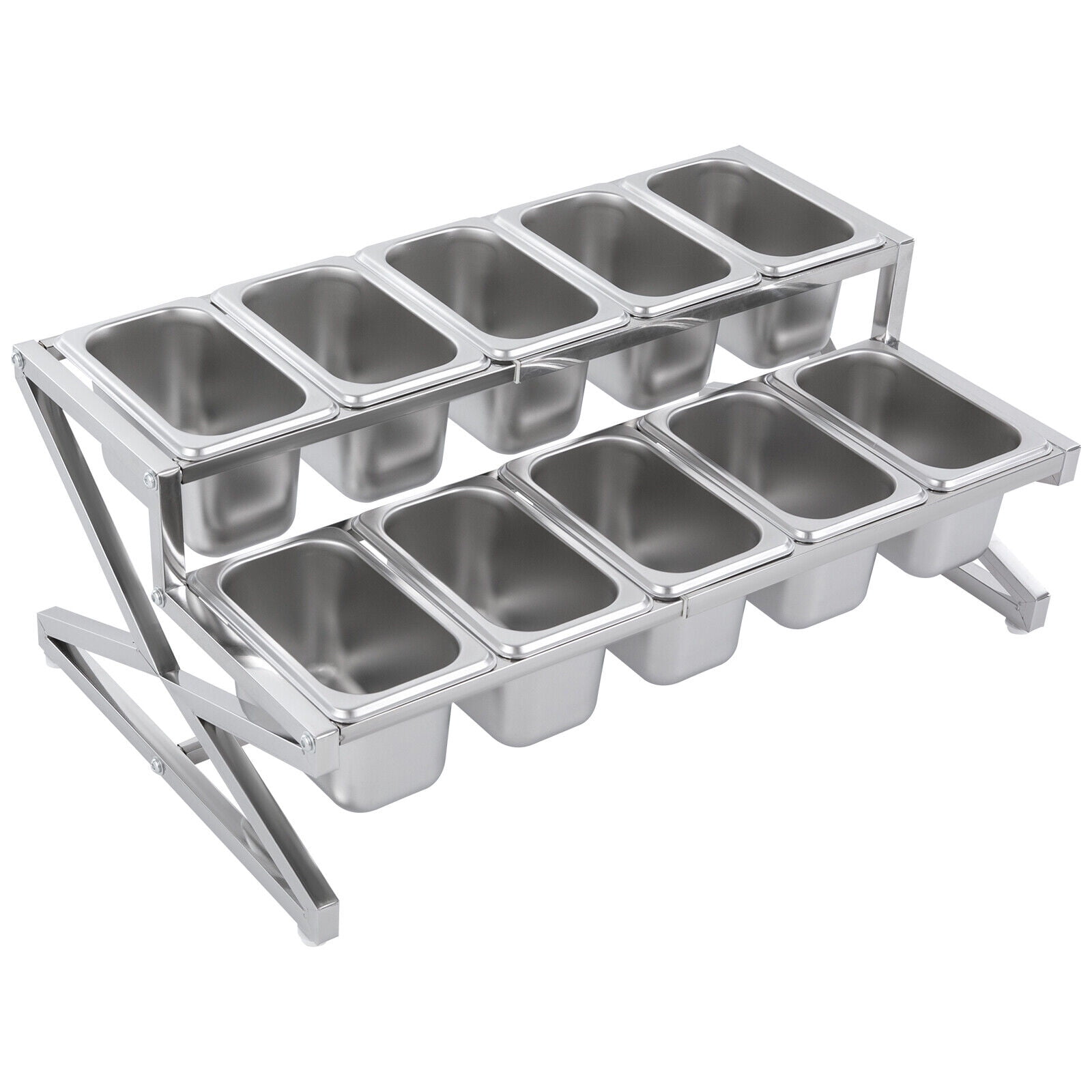 2Tier Expandable Spice Rack 10x Spice Box W/ Handle Table Standing