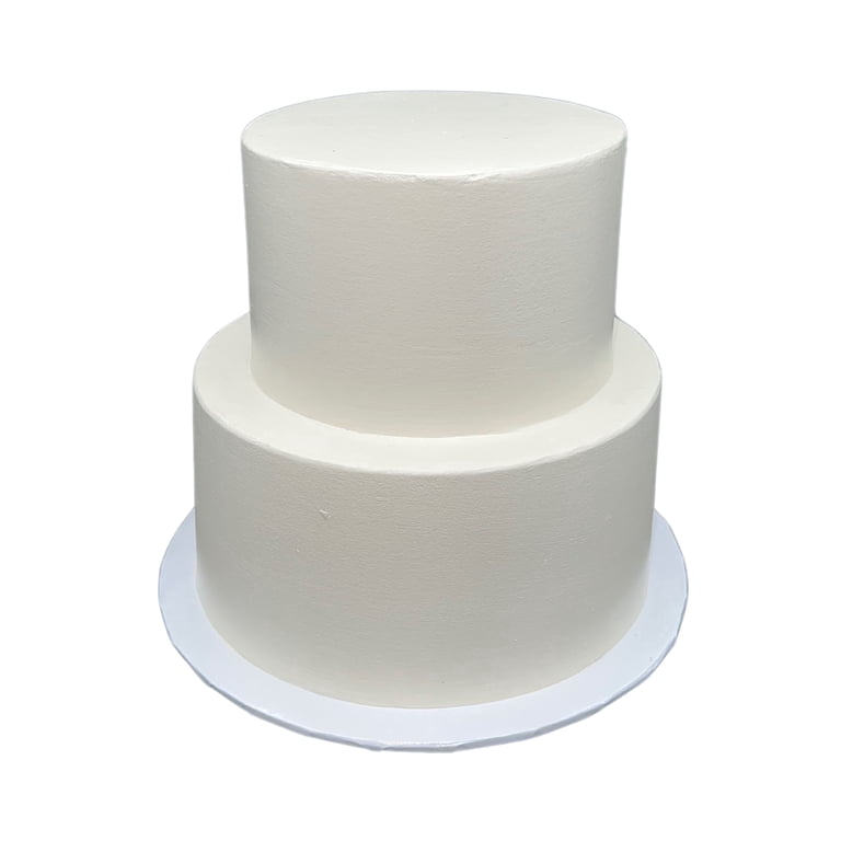Cake with×DimMoire パーカーWhite Made-to-Order 2 Tier Faux Display Cake, 8” Tall Ivory Wedding Cake