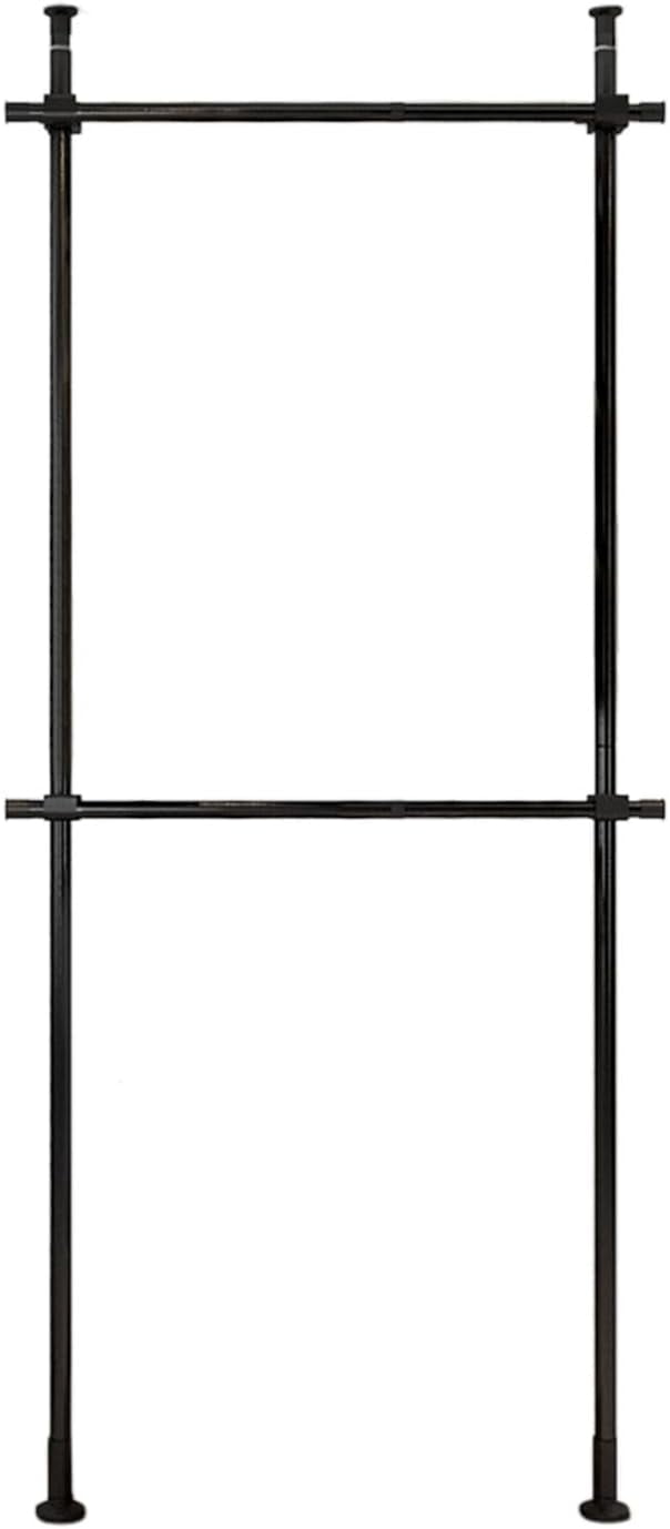 2-Tier Floor to Ceiling Clothes Racks, Metal Clothes Hanger Stand ...