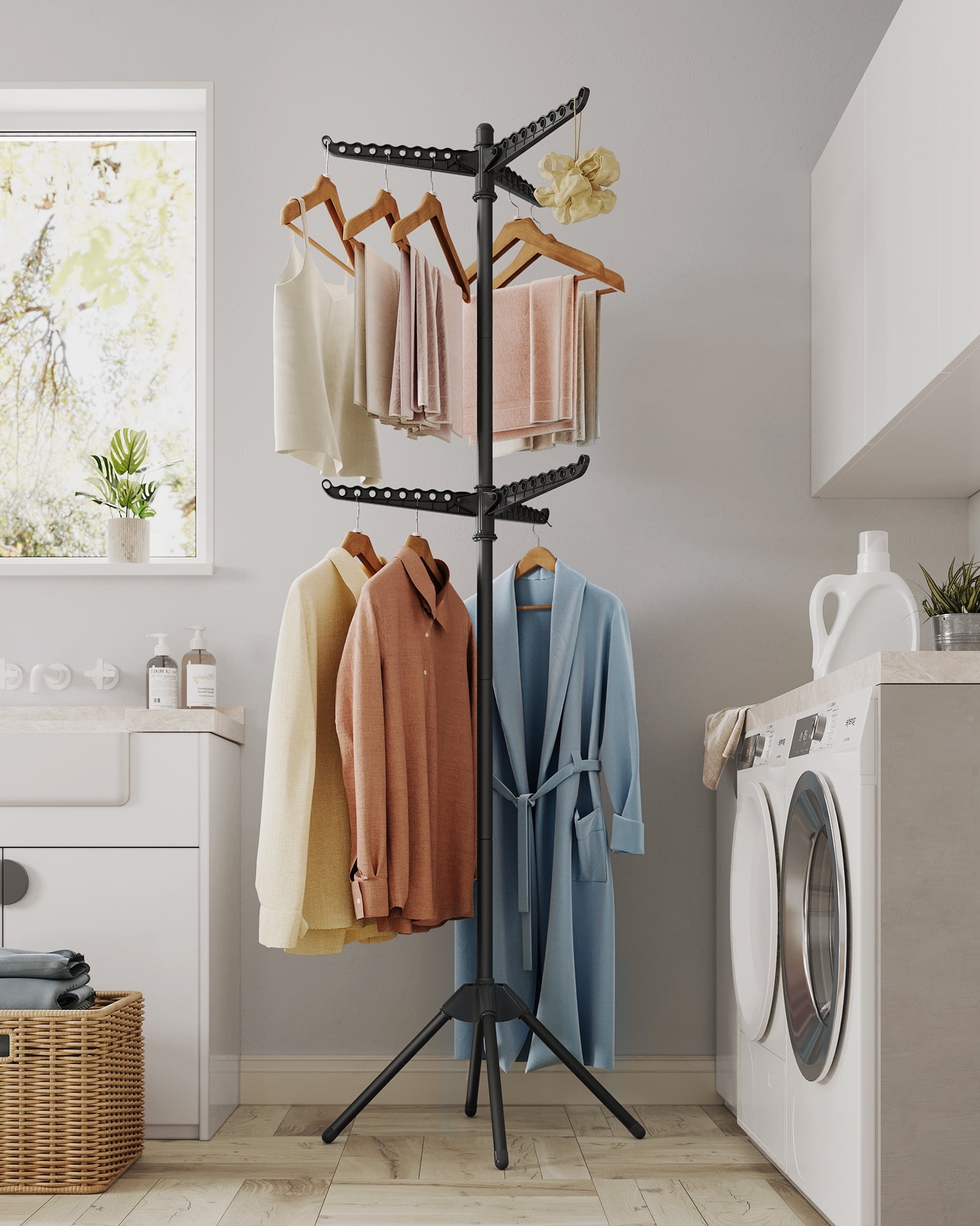 Tier Arm Adjustable Drying Rack Laundry Room Mainstays Arm