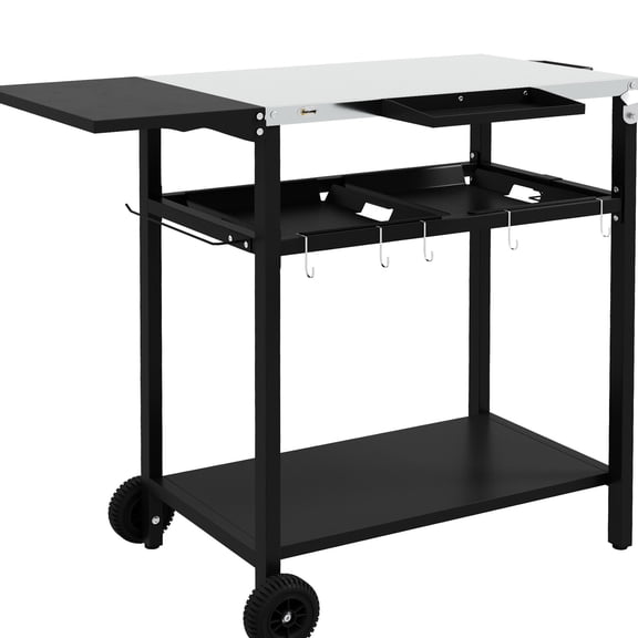 2-Tier, Foldable Outdoor Bar Cart / Compact for Travel, Spacious for Use