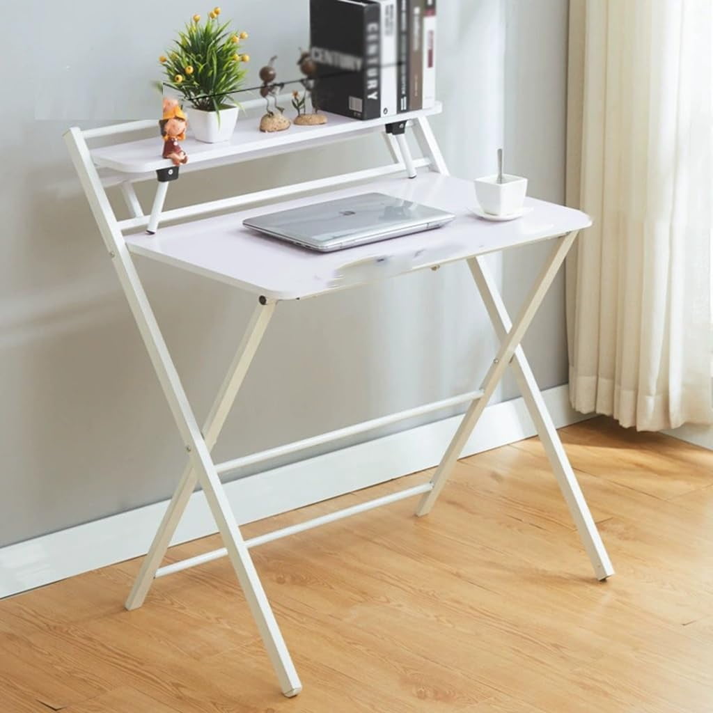 Portable Computer Table For Home 2 Tier Foldable Table for Home Office Study, Laptop Table Portable ...