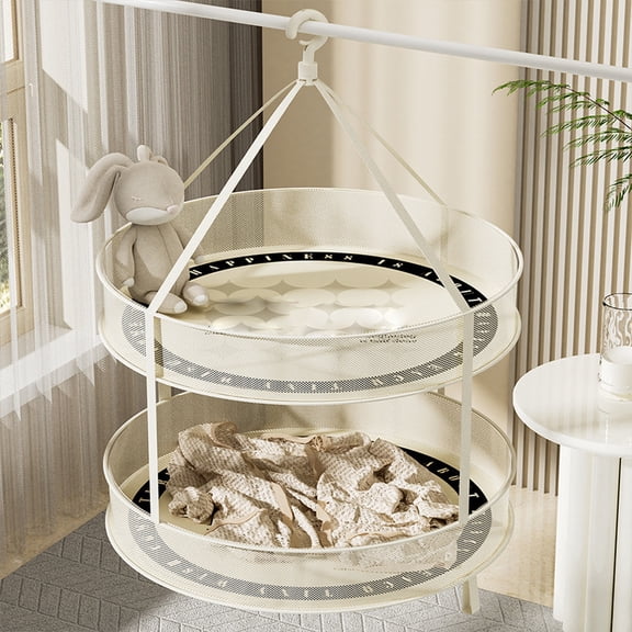 2-Tier Folding Mesh Clothes Hanging Dryer, Sweater Drying Rack, Large Laundry Drying Rack, Lay fold Flat Dry Hanger, Mesh Clothes Hanging Dryer