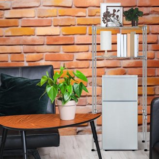 Huwena Mini Fridge And Microwave Stand, Mini Fridge Storage