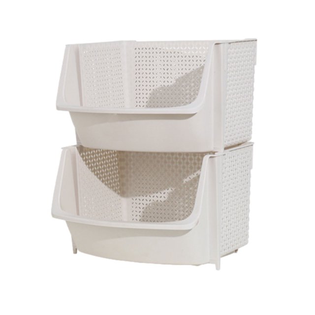 2 Tier Fruit Basket for Kitchen Counter Stackable Vegetable Storage
