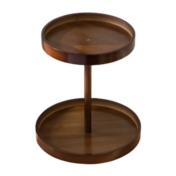 2 Tier Fruit Rack Non Rotating, Round Wood Serving Tray for Kitchen Counter, Modern Kitchen Organizer for Fruits and Snacks, Tiered Storage for Home Decor, Non Rotating Fruit Tray