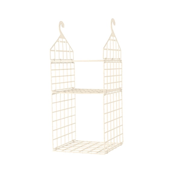 2-Tier Hanging Closet Organizer Foldable Storage Shelves for Wardrobe, Collapsible Clothes Rack Shelf with Hooks for Bedroom Dorm Space Saving Organization, A Hanging Basket
