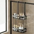 thumbnail image 1 of 2 Tier Hanging Shower Caddy Over The Door Rustproof Iron Organizer With Soap Tray And Hooks Large Capacity Basket Storage Rack No Drilling For Bathroom Shower, 1 of 6