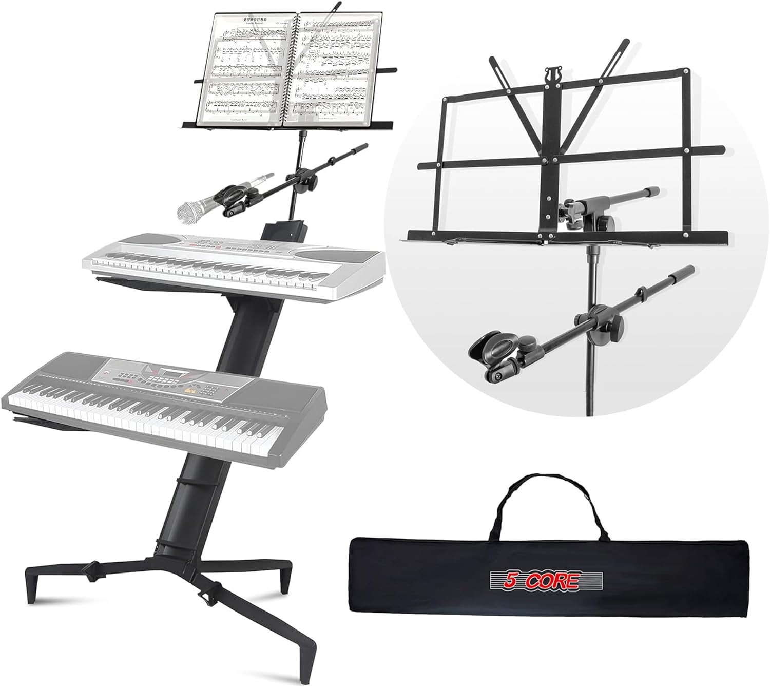 2 Tier Heavy Duty Multi Functional Portable Music Stand Digital