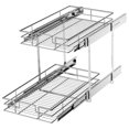 2 Tier Individual Pull Out Organizer 11" W x 18" D, Slide Out
