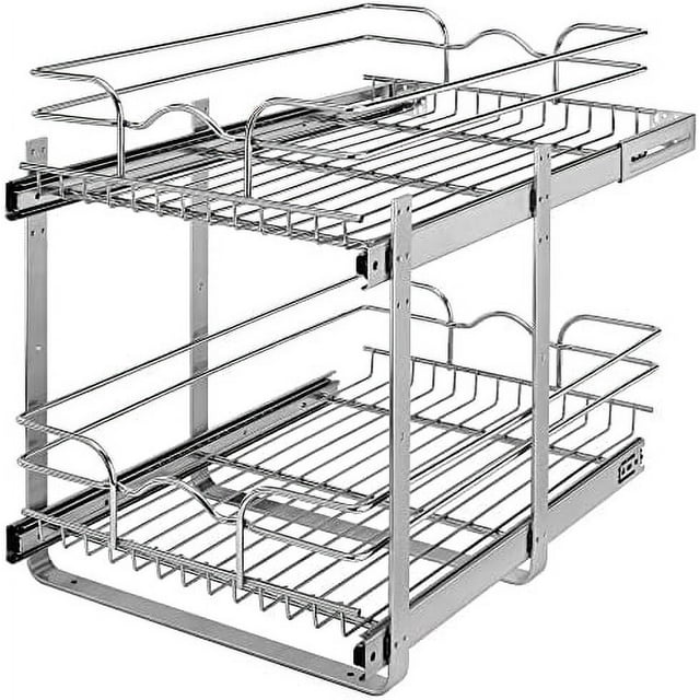 2Tier Kitchen Pull Out and Drawer Organizer Slide Out Pantry