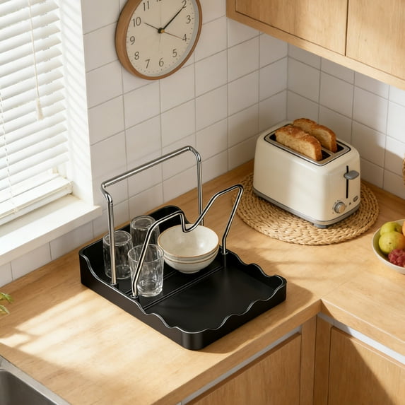 2-Tier Kitchen Counter Organizer – Lid Holder & Utensil Rack for Stovetop/Countertops (4 Styles)